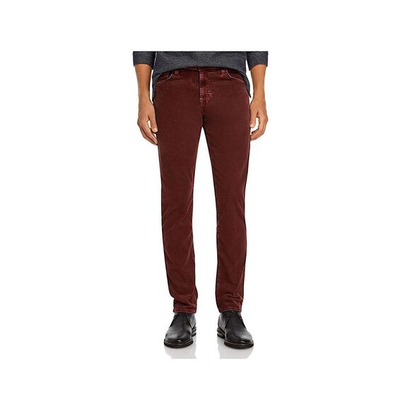ADRIANO GOLDSCHMIED Mens Maroon Straight Leg, Slim Fit Cotton Blend Pants 30R - Picture 1 of 2